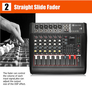 GAX-602D мощный микшер USB 6-канальный усилитель dj аудио микшер поддержка USB карты памяти для производительности семьи - Product Image 4