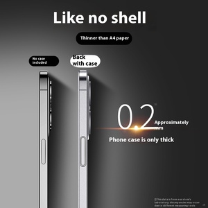 Apple 15 Pro Max & iPhone用14夏透明マットレンズフルカバレージフォンケース超薄型13耐衝撃性TPUモバイル - Product Image 1