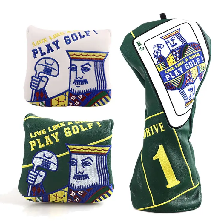 Venta al por mayor de Poker bordado conductor Headcover Putter Headcover Golf Head Cover con alta calidad