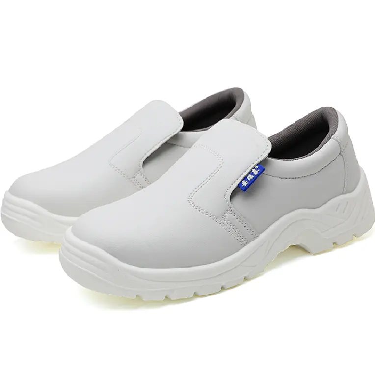 Food factory Antistatic white safety shoes ,white shoes in Clean room Work Safety ESD with Steel Toe