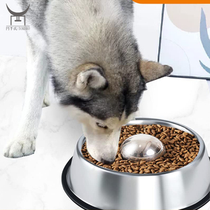 小型、中型和大型犬种的防滑宠物慢速食物喂养盘，可拆卸不锈钢慢速喂食碗 - Product Image 3