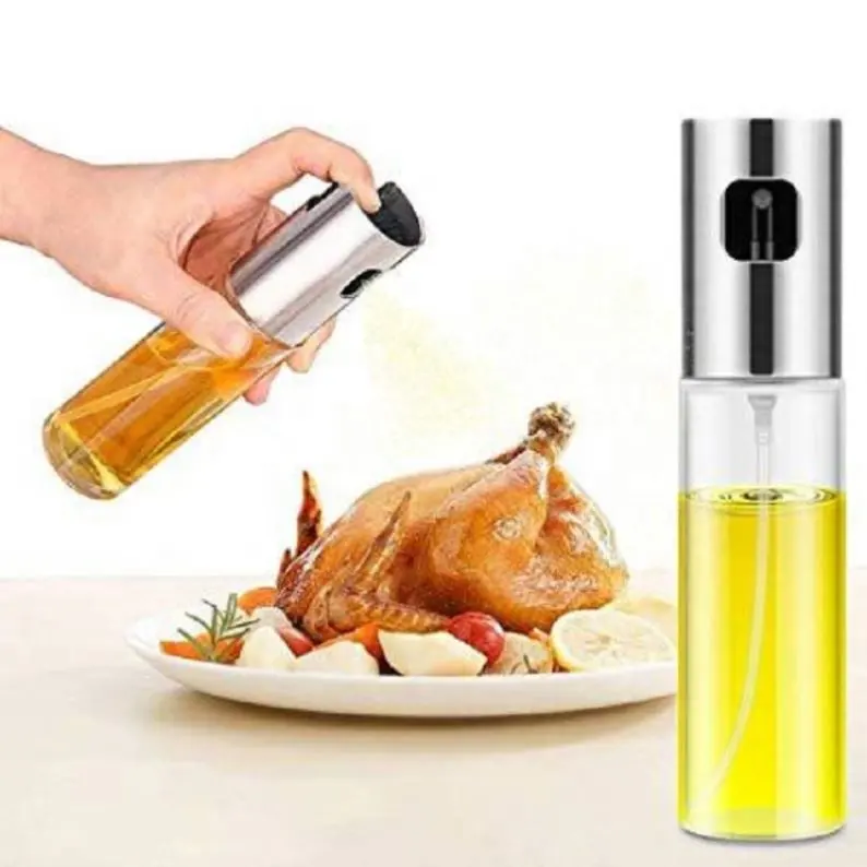 Pulverizador de aceite de oliva y vinagre para cocina, botella pulverizadora de aceite, bote pulverizador líquido, suministros de condimentos de cocina