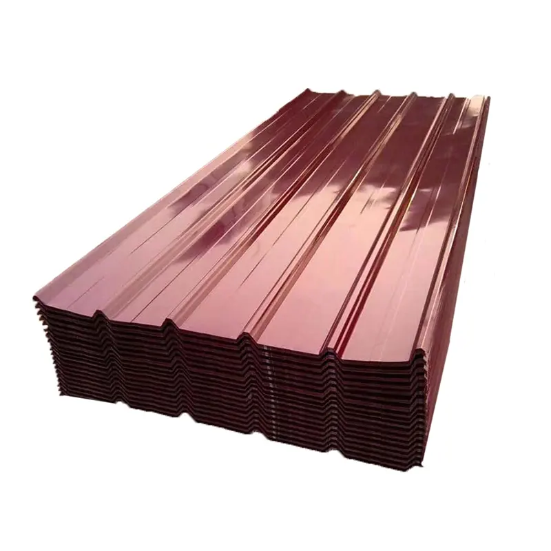 1/2"x4'x4' wood fiber coated interlocking roof corrugated metal tin for sheds corogated iron roofing sheets in colour bond