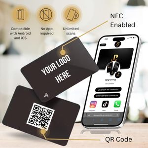 Anpassbare digitale Visitenkarte aus schwarzem Metall Verbesserter Zugriff NFC-QR-Code Tap Share-Technologie 13,56 MHz Mini-Tag Keine App - Product Image 2