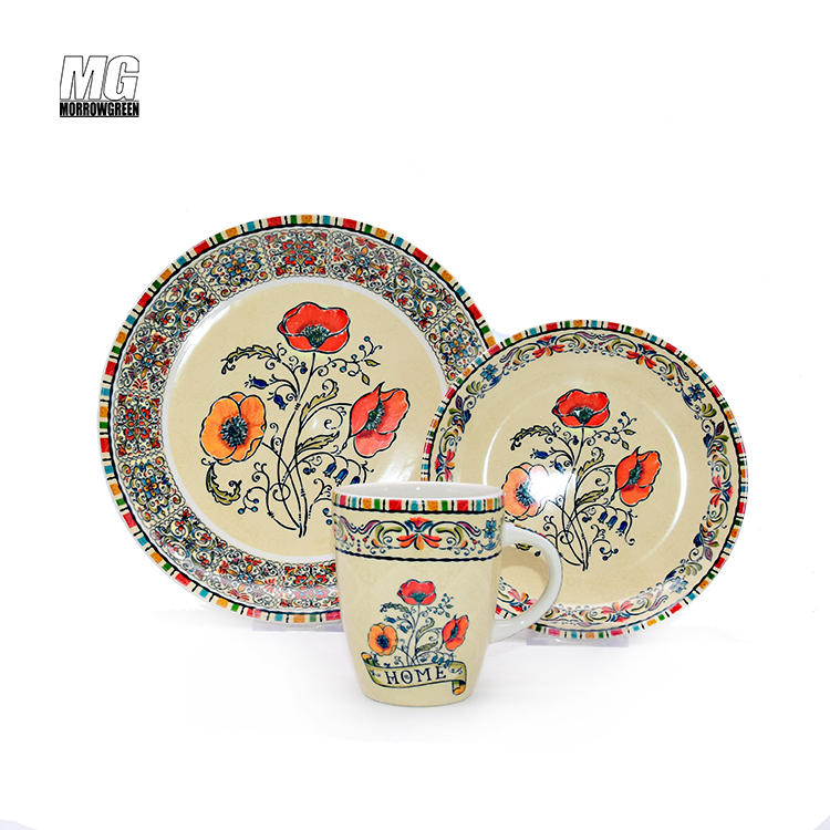 Ceramic Stoneware Porcelain Engraving New Arrived concise design restaurant hotel serving 16pcs dinner set ceramic
