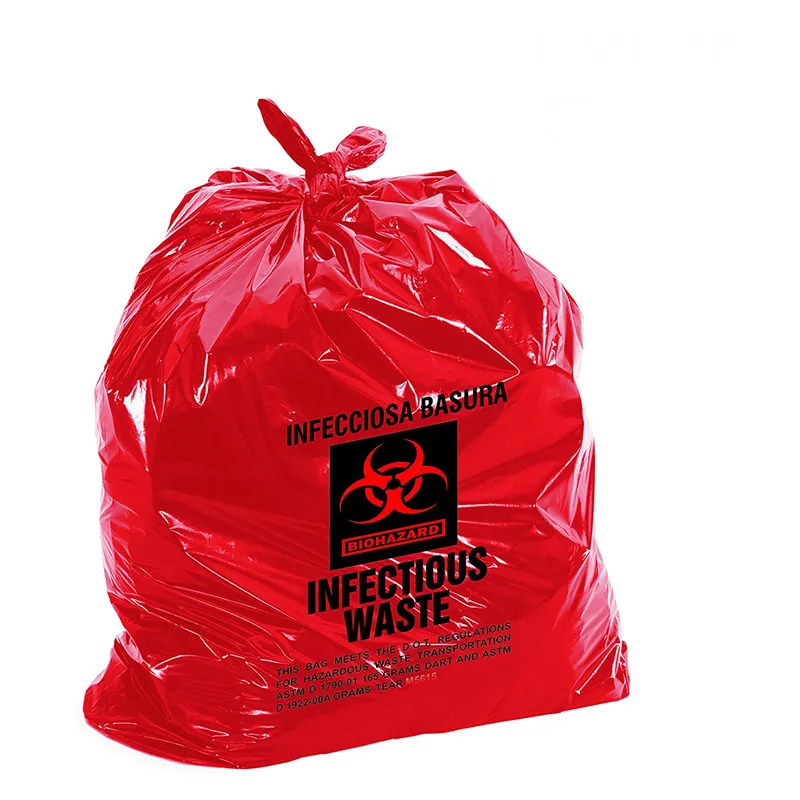 2024 sac de danger biologique de déchets médicaux biodégradables rouges 100L