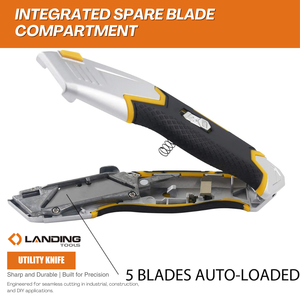 521007 Auto Loading 3-Position Retractable Fixed Blade Utility Knife , Heavy <strong>Duty</strong> Box <strong>Cutter</strong> , Self Retracting - Product Image 4