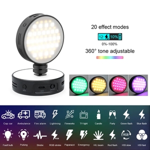 W & 5 R66 RGB LED Video ışığı, DSLR kameralar, akıllı telefonlar, mikrofon için soğuk ayakkabı ile. - Product Image 6