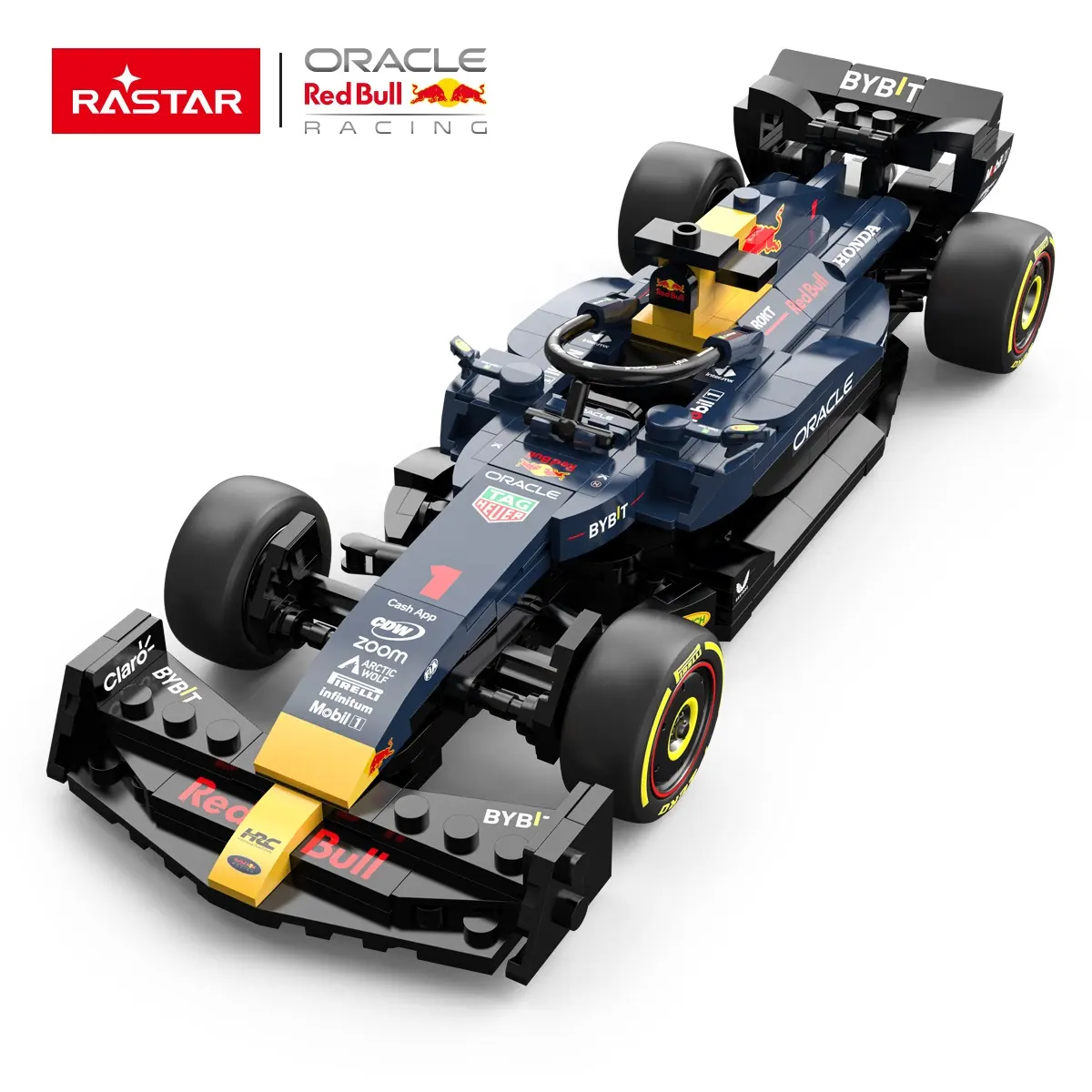 نموذج سيارة السباق الخارقة RASTAR Red Bull F1 RB19، مكعبات بناء، لعبة مركبة الطوب للأولاد الأطفال، عبوة علبة هدايا 333 قطعة 1:24
