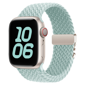 Fivela de <span class=keywords><strong>metal</strong></span> Nylon Trançado <span class=keywords><strong>Loop</strong></span> Strap para Apple Watch Band Series 9 8 7 6 Pulseira Elástica IWatch 49mm 45mm 44mm 41mm 40mm