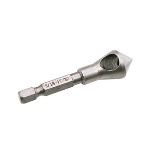 沉头去毛刺工具组钻头1/4六角柄倒角木材沉头去毛刺钻头工具5/64 1/8 3/16