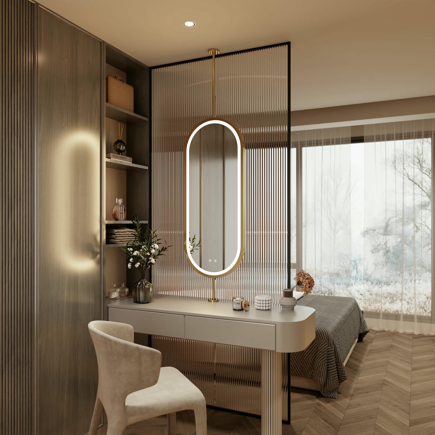 Miroir de salle de bain ovale DP546-B