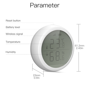 Sensor inteligente de temperatura y humedad Tuya ZigBee, con pantalla LCD, batería, ZigBee, seguridad inteligente para el hogar - Product Image 4