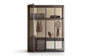 The <strong>Embedded</strong> Lighting Glass Cabinet Italy Design <strong>System</strong> Modular Collection Wardrobe - Product Image 6