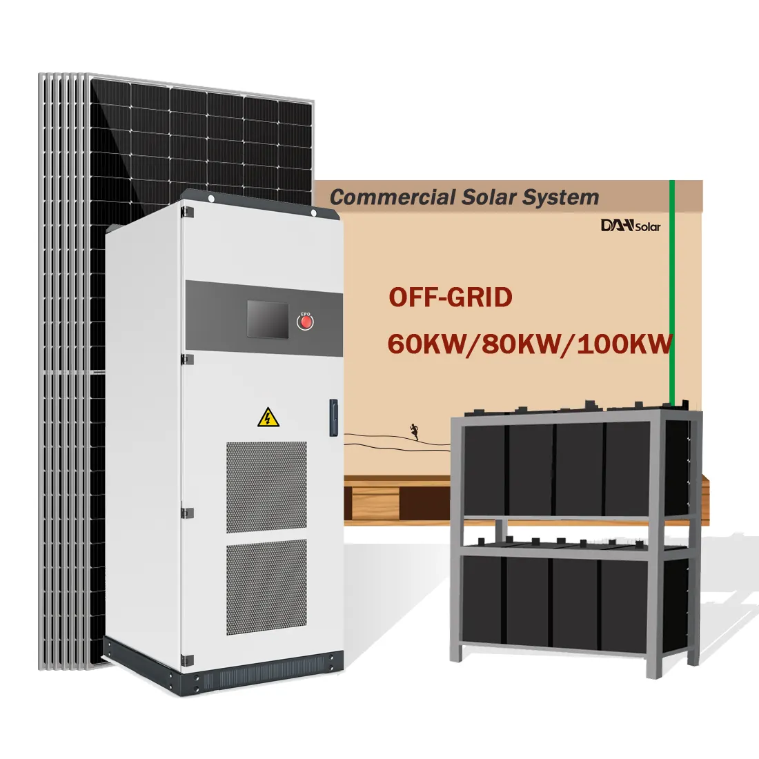 30kw 100kw off grid sistema solare batteria banca set isola di alimentazione