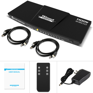 TESmart OEM ODM <strong>Input</strong> <strong>4</strong> <strong>Output</strong> <strong>1</strong> HDMI <strong>KVM</strong> <strong>Switch</strong> Pass Through Scan 4K 60Hz <strong>KVM</strong> <strong>Switch</strong>