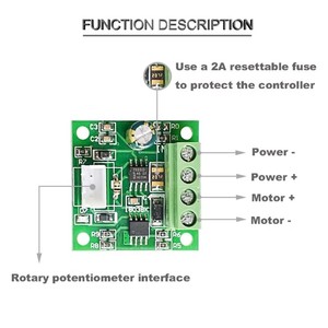<strong>High</strong> Precision 1.8V 3V 5V 6V 9V 12V <strong>PWM</strong> DC Motor <strong>Speed</strong> <strong>Controller</strong> Fuse 2A Over Current Protection with Knob Potentiometer Switch - Product Image 5
