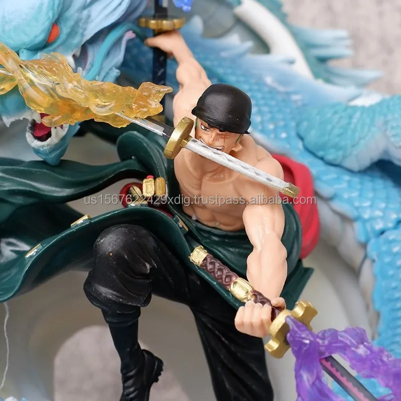 Offre Spéciale 35cm PVC dessin animé figura double tête Interchangeable une pièce trois dragons zoro figurines d'anime d'action