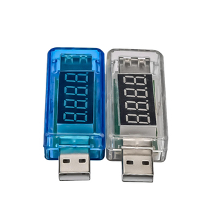 Voltímetro digital Amperímetro 0A-3A Mini medidor de corriente de voltaje transparente Probador USB de pantalla dual - Product Image 4