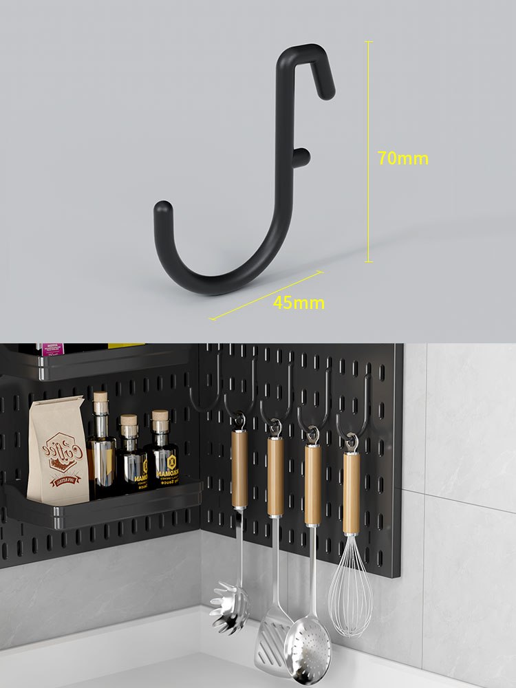 B-013 B Hook -3pcs-BLACK