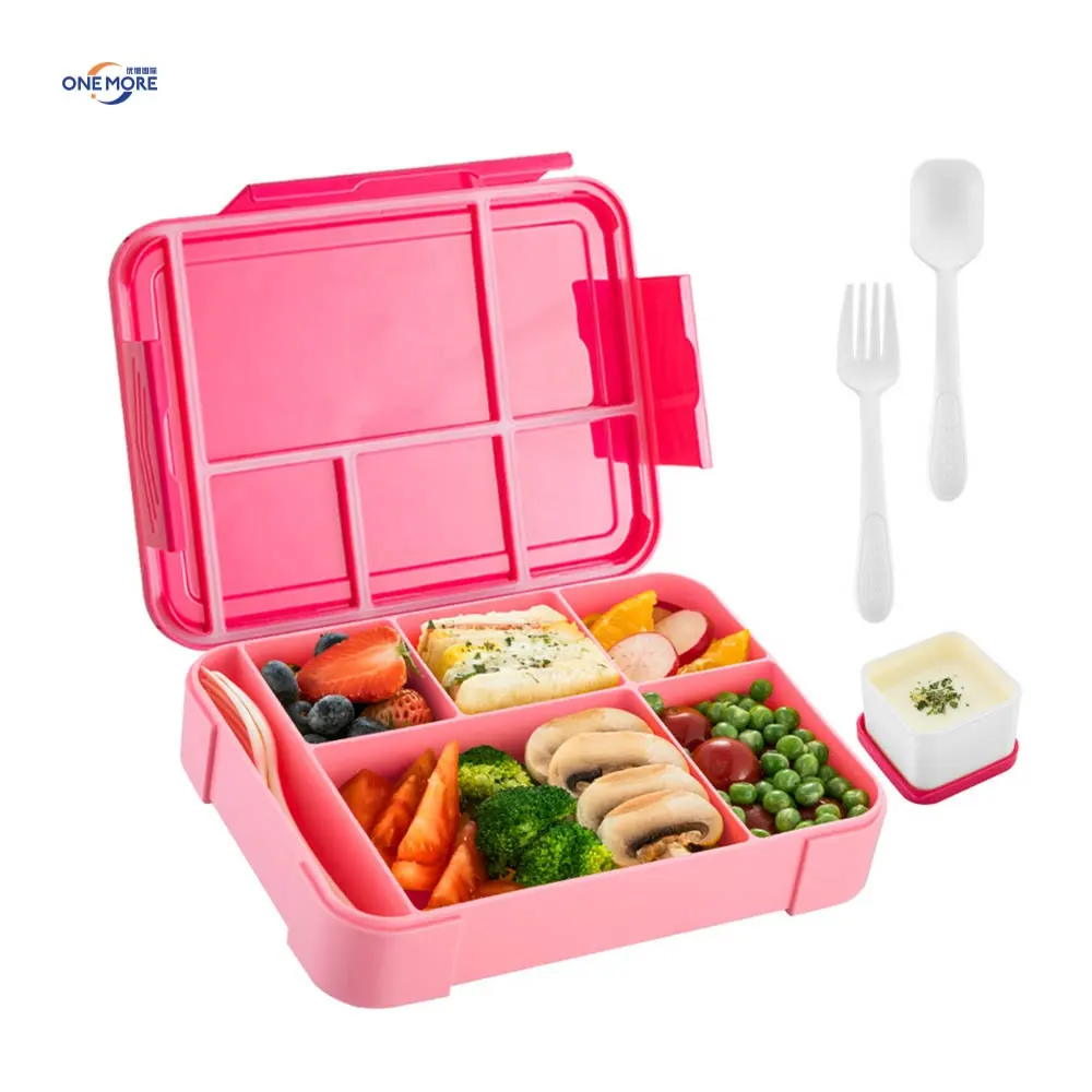 Bento Snack Box per adulti libro Design per bambini scatola pranzo a prova di perdite con 6 scomparti e utensili per bambini