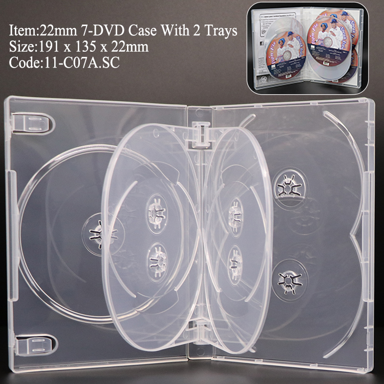C07:22mm Boîtier 7 DVD Transparent