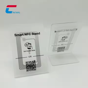 Tippen Sie auf Link Programmable Nfc Restaurant Menü halter Bar Zeichen Tisch nummer Ständer Transparenter Acryl Tischst änder - Product Image 1