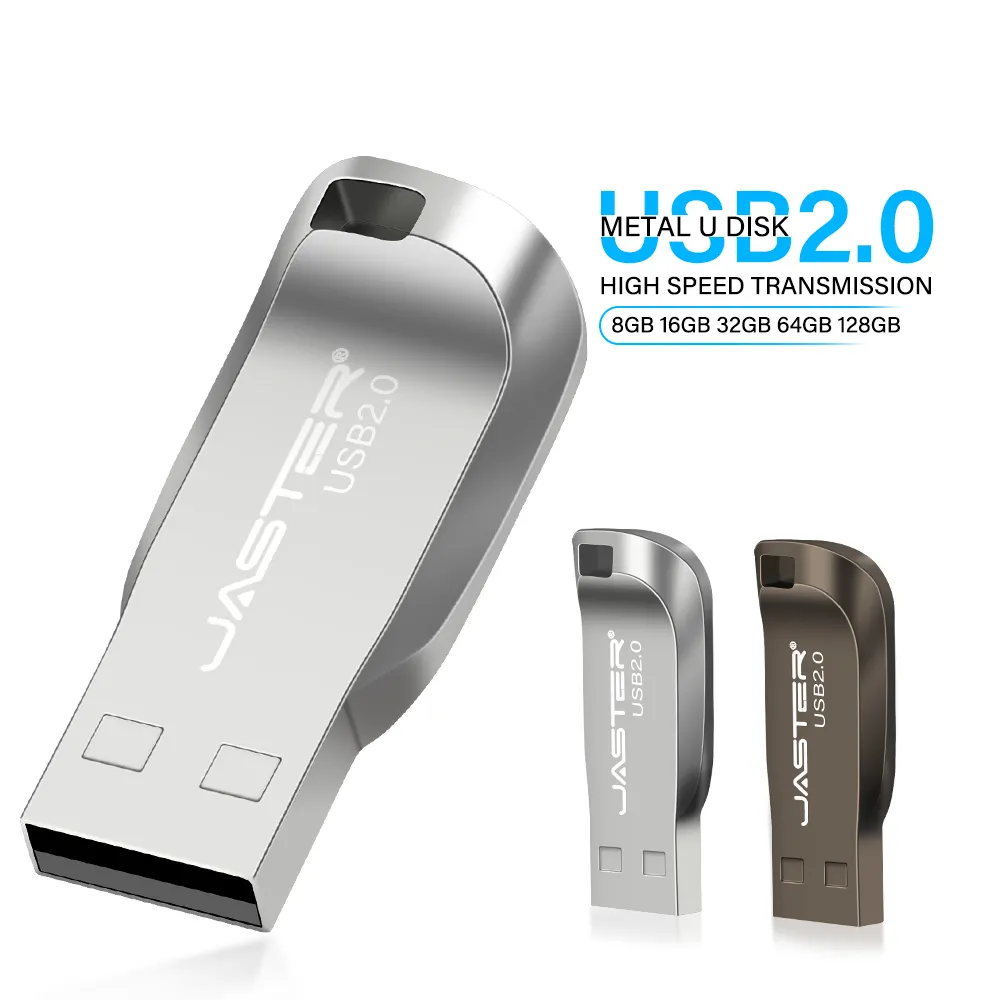 Ổ Cứng Bộ Nhớ USB Kim Loại OEM 8Gb 2.0 Cle Chìa Khóa Usb 16GB Ổ USB Flash 32GB 64GB 128Gb