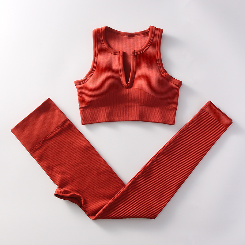 Brick Red Deep V Bra Trousers