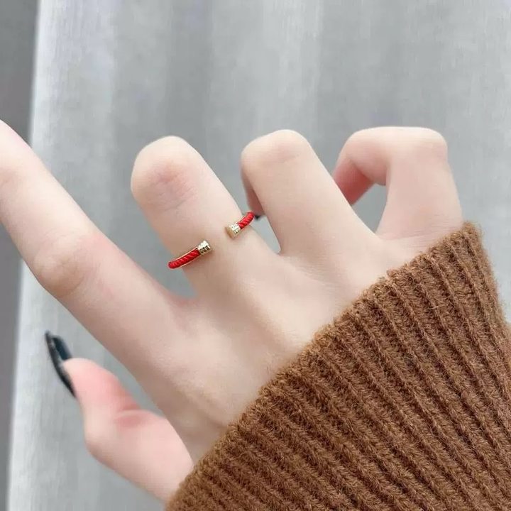 20# Bague Ouverte - Rouge - Cordon Rouge