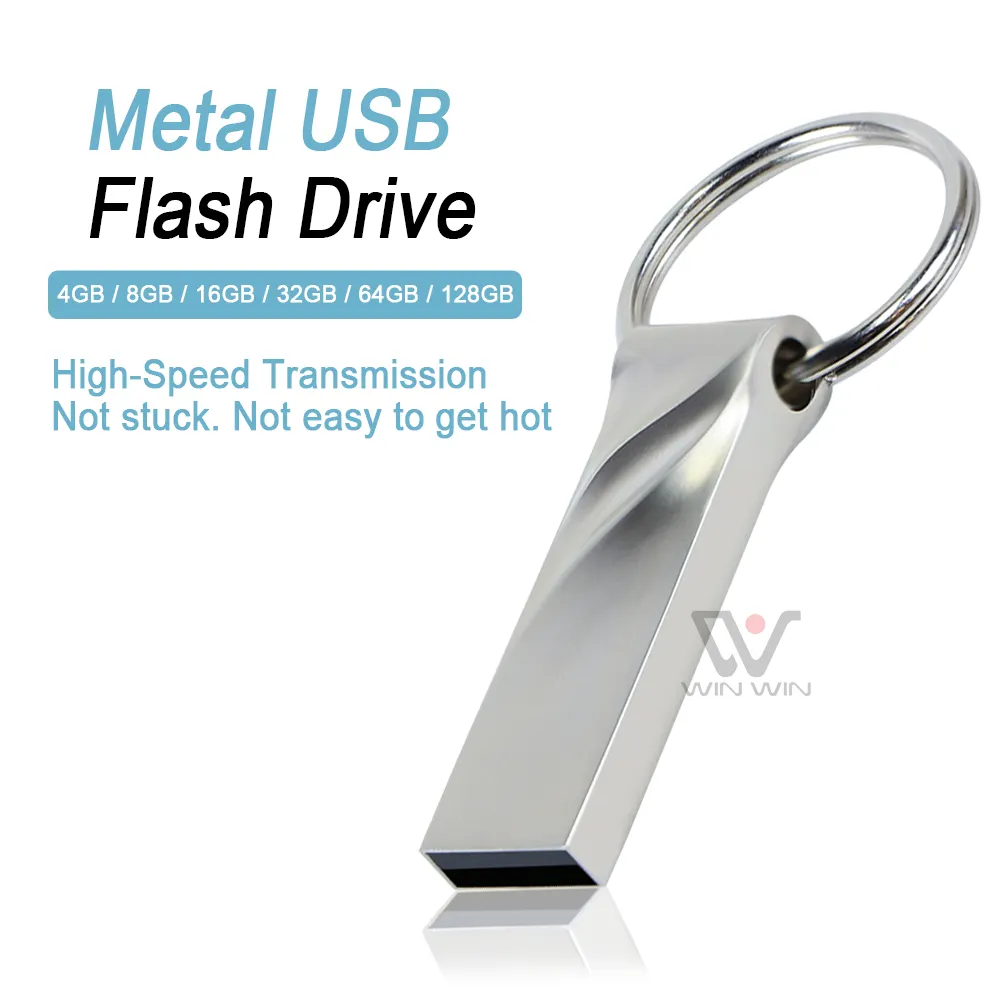 Stik USB Mini Logam 128GB 64GB 32GB 16GB, Flash Drive USB LOGO Kustom 32 64 128GB