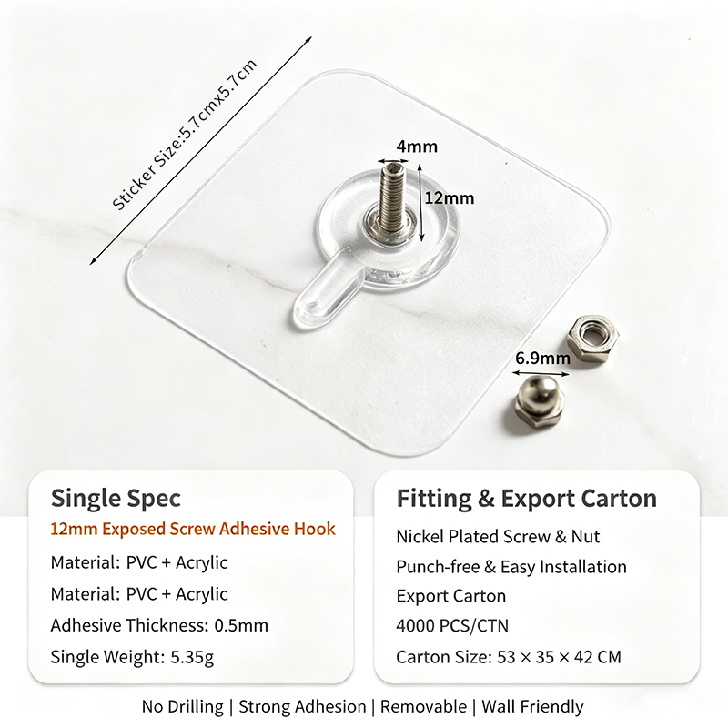 Transparent 6*6cm Screws (Exposed Length: 12mm)