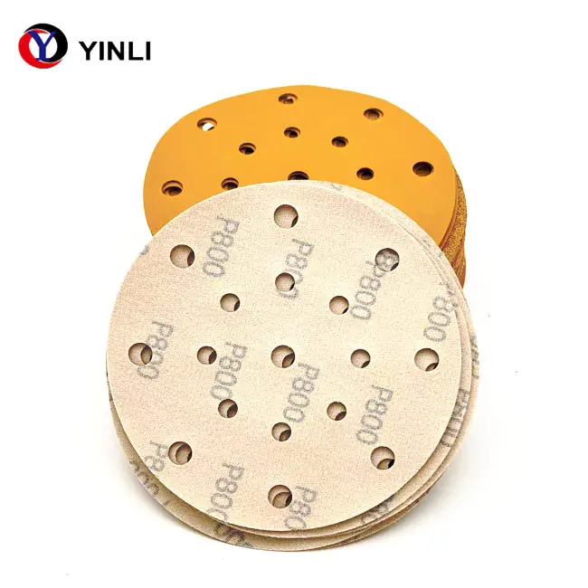 150mm 6 inch aluminum oxide sandpaper gold sanding disc abrasive