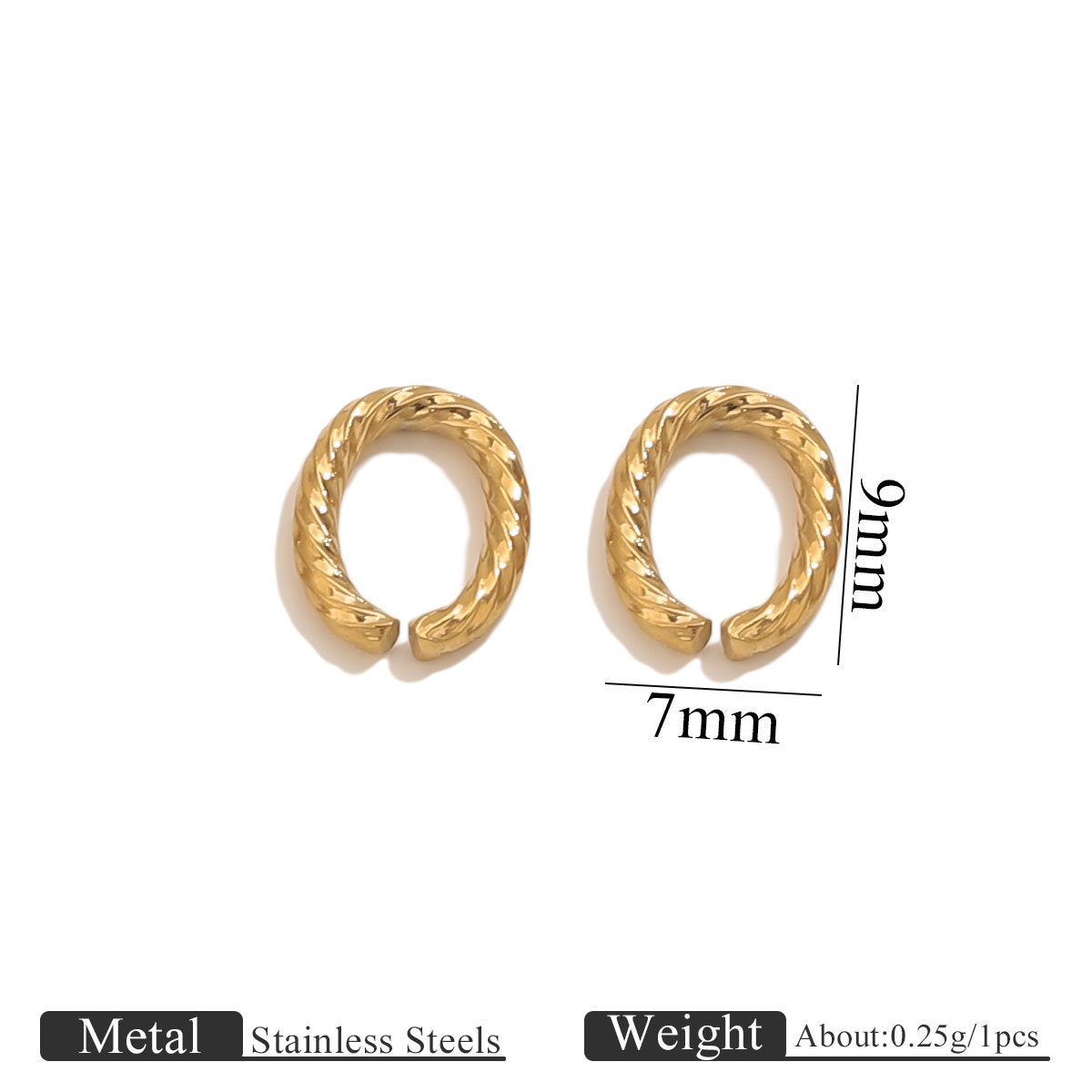 gold 1.5mm twisted square wire