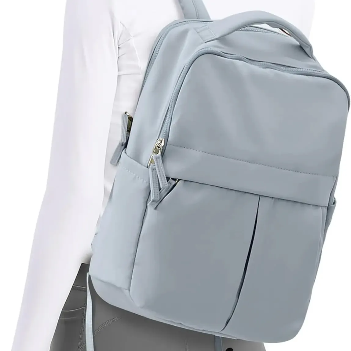 Lulu limon çanta siyah 14-InchWork bilgisayar sırt çantası dizüstü kadın Laptop sırt çantası