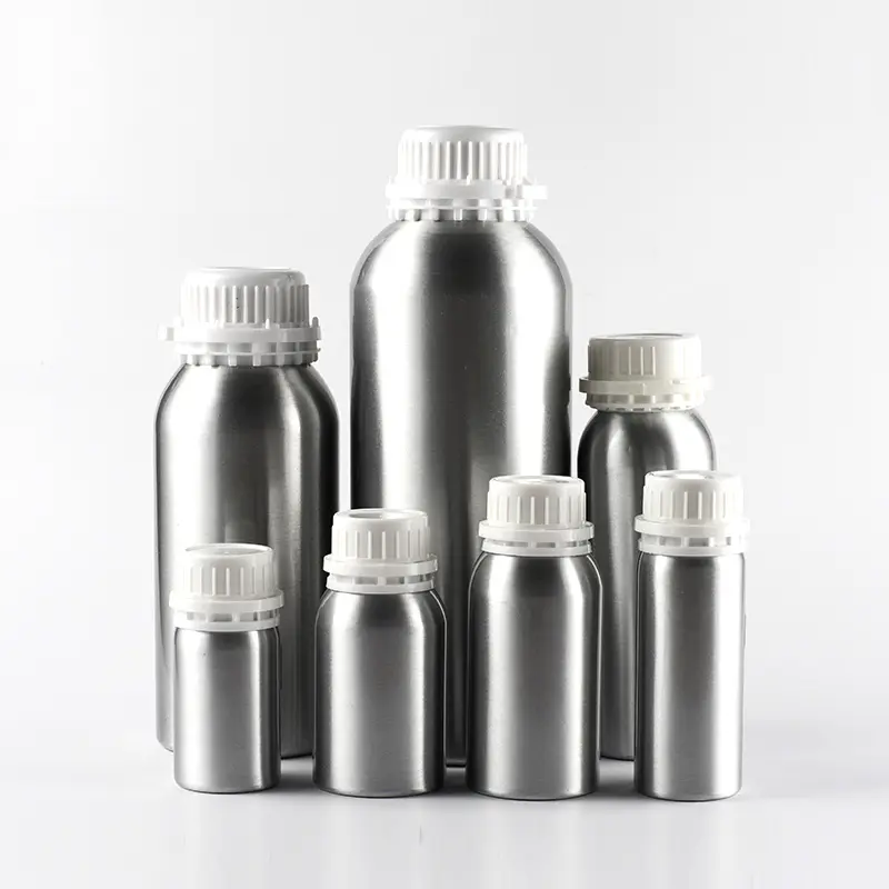 Empty aluminium bottles 500ml 50ml 100ml 120ml 150ml 200ml 250ml 1000ml cosmetic aluminum bottle with tamper proof screw lid