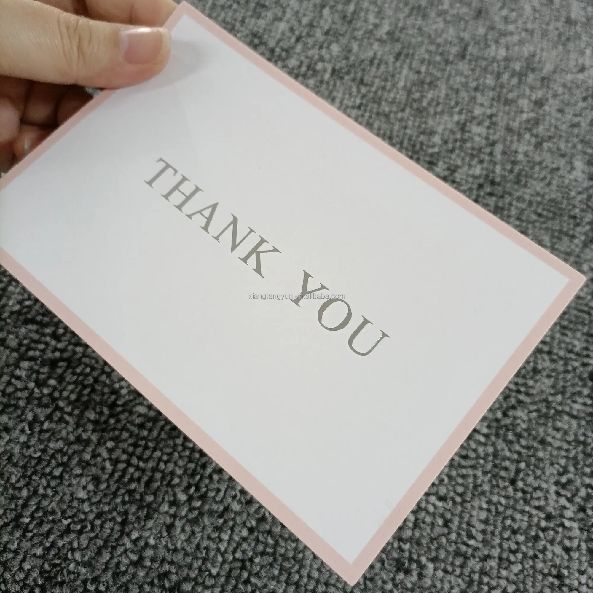 Özel özel Logo baskı teşekkür ederim kartı için küçük iş lüks metalik folyo kartvizit/evlilik davetiyesi/teşekkür ederim kartları