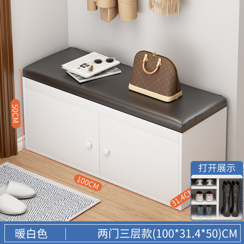 100cm two-door three-layer warm white lattice