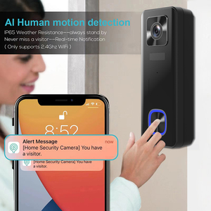 Alexa Sistema de seguridad al aire libre a prueba de agua Inalámbrico Visión nocturna Timbre Anillo Intercomunicador Video inteligente Timbre Cámara - Product Image 3