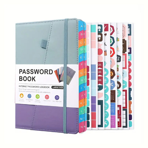 Özel baskılı şifre kitap deri ciltli A-Z sekmeler ile sıcak satmak adres dizüstü şifre kitap - Product Image 1