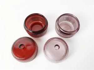 Hộp Nến Thủy Tinh Thiết Kế Gân Hộp Nến Thủy Tinh Màu Đỏ Và Tím Đường Thẳng Đứng - Product Image 4