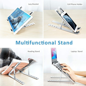New Style Foldable Height Portable <strong>Computer</strong> Adjustable Black Aluminium Double Layer Invisible Laptop Stand with Usb c Hub - Product Image 5