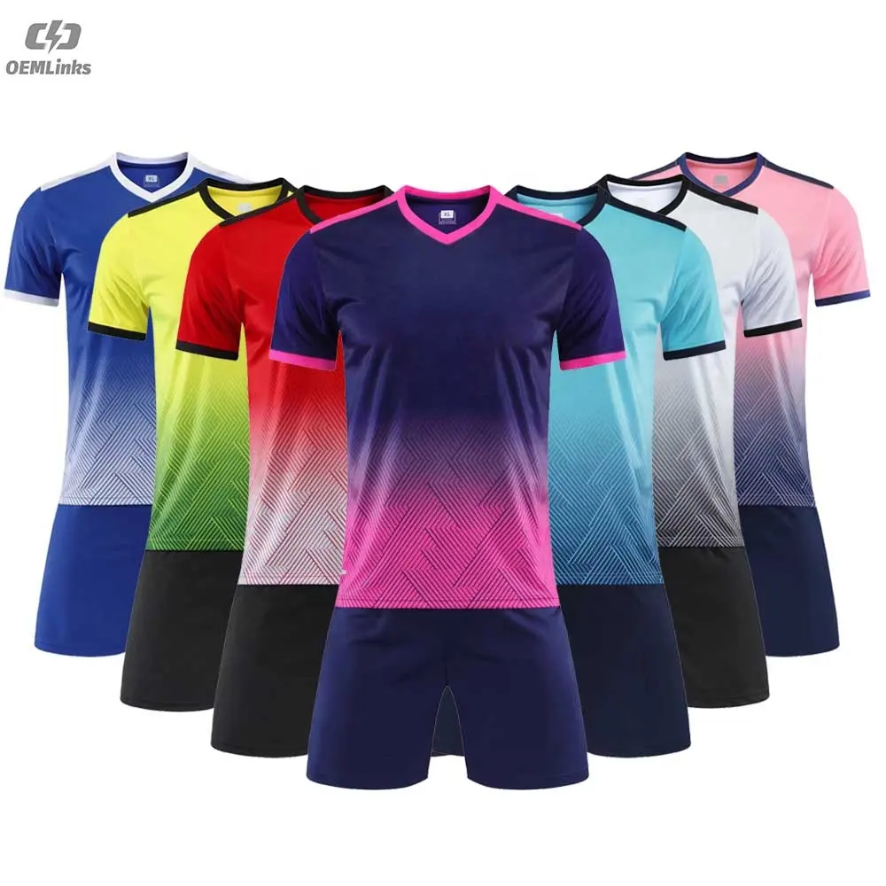 Sıcak satış futbol formaları özel süblimasyon baskı futbol takımı üniforma forması erkekler T Shirt giyim kullanılan futbol giyim