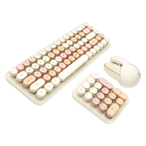 2024 el más nuevo MOFii 3 en 1 Retro Wireless Mouse Numpad Combo Direct Brand Mixed Color Keycaps Teclado numérico 104-Key RF Stock