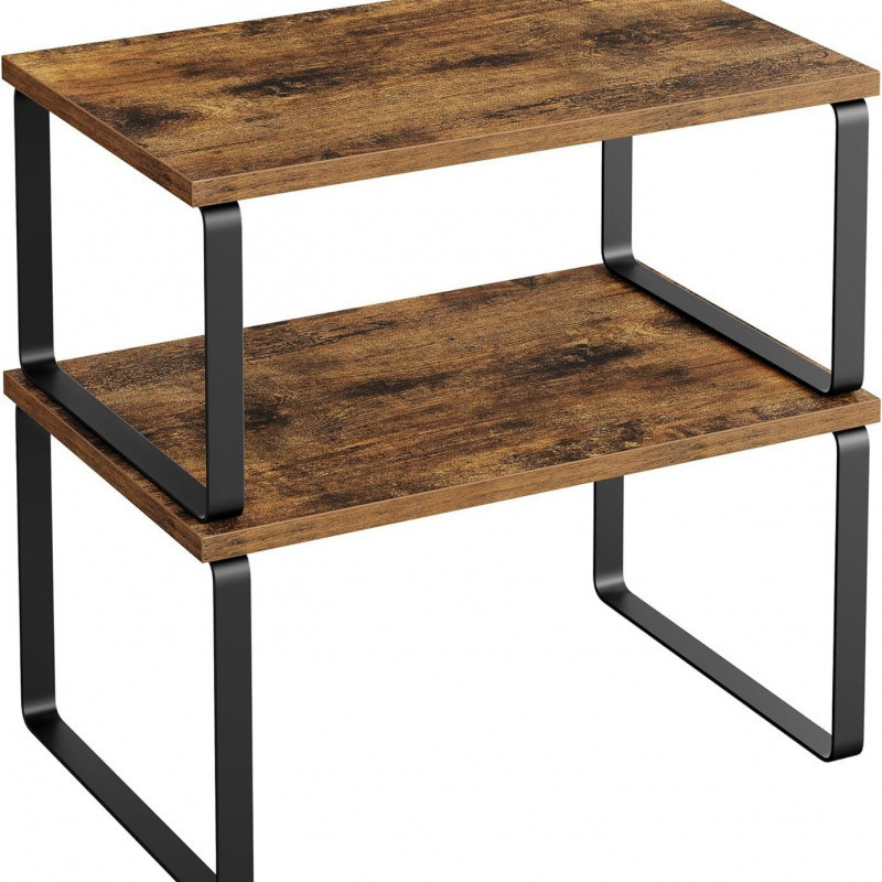 Brown and black iron frame two-piece set