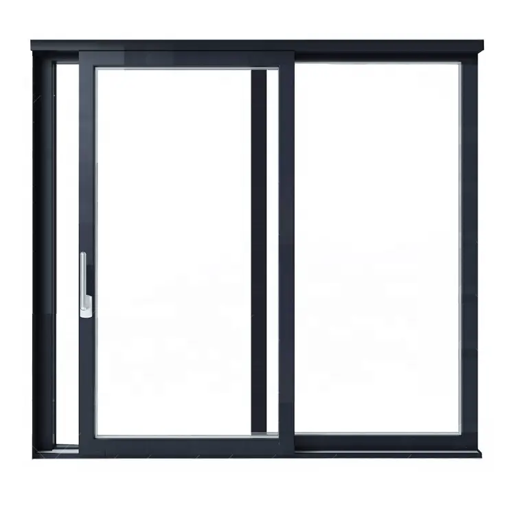 Puertas de vidrio con sistema automático, minimarco de ventana esmerilado de granero para apilador, rotura térmica, puerta corredera acrílica templada Doble