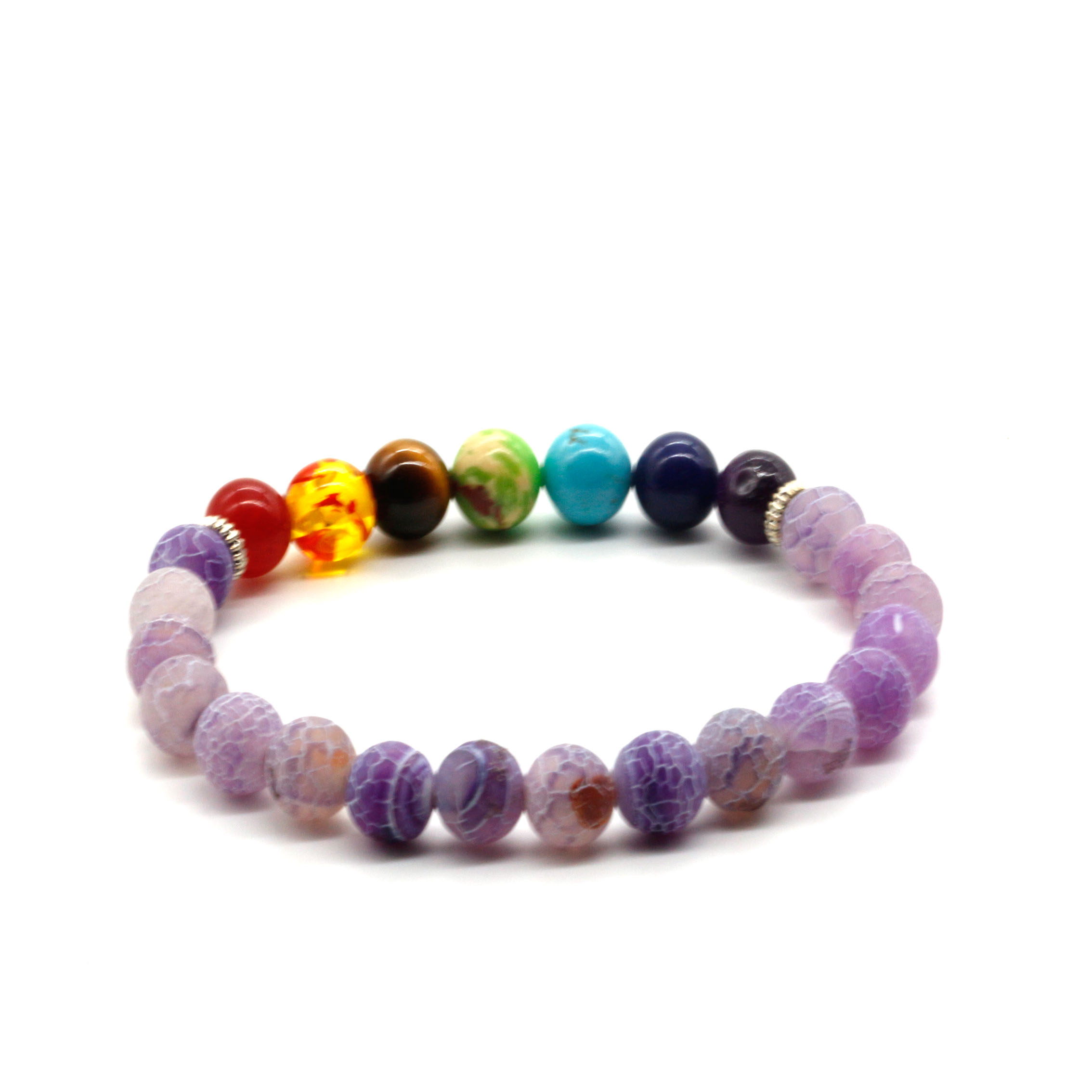 2 agates patinées violettes + 7 couleurs