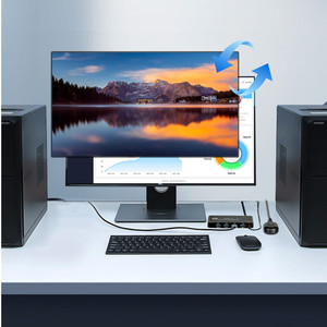 Conmutador KVM USB3.0 2 puertos HDMI, conmutador KVM 4K 60Hz 1 Monitor 2 ordenadores con 4 puertos USB3.0, interruptor de botón de soporte, EDID - Product Image 4