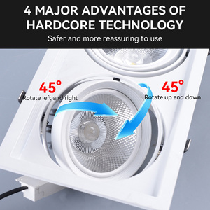 Dingdian <span class=keywords><strong>Led</strong></span> Đen Trắng Vỏ Vuông Thay Đổi Độ Sáng COB Trần <span class=keywords><strong>LED</strong></span> Đèn Downlight 7W/12W/18Wdegree Có Thể Điều Chỉnh Trần Đèn Tại Chỗ - Product Image 2