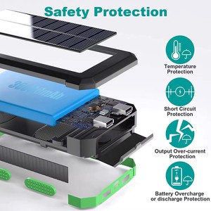 QSF 2025新品ソーラー充電器パワーバンク20000mAhポータブル充電器USB C携帯電話外部バッテリー用の入力出力 - Product Image 5